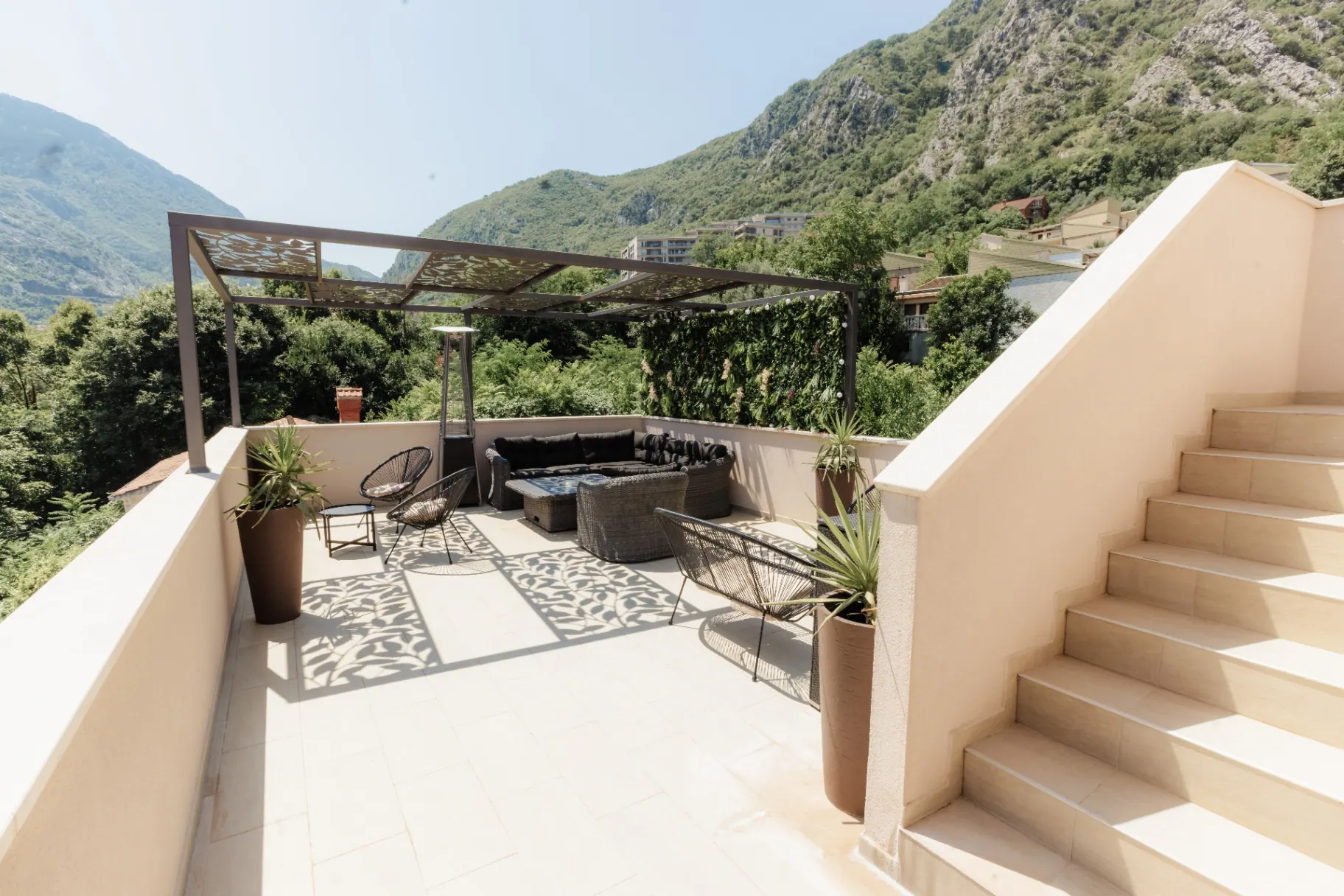 Pergola lounge area on private terrace