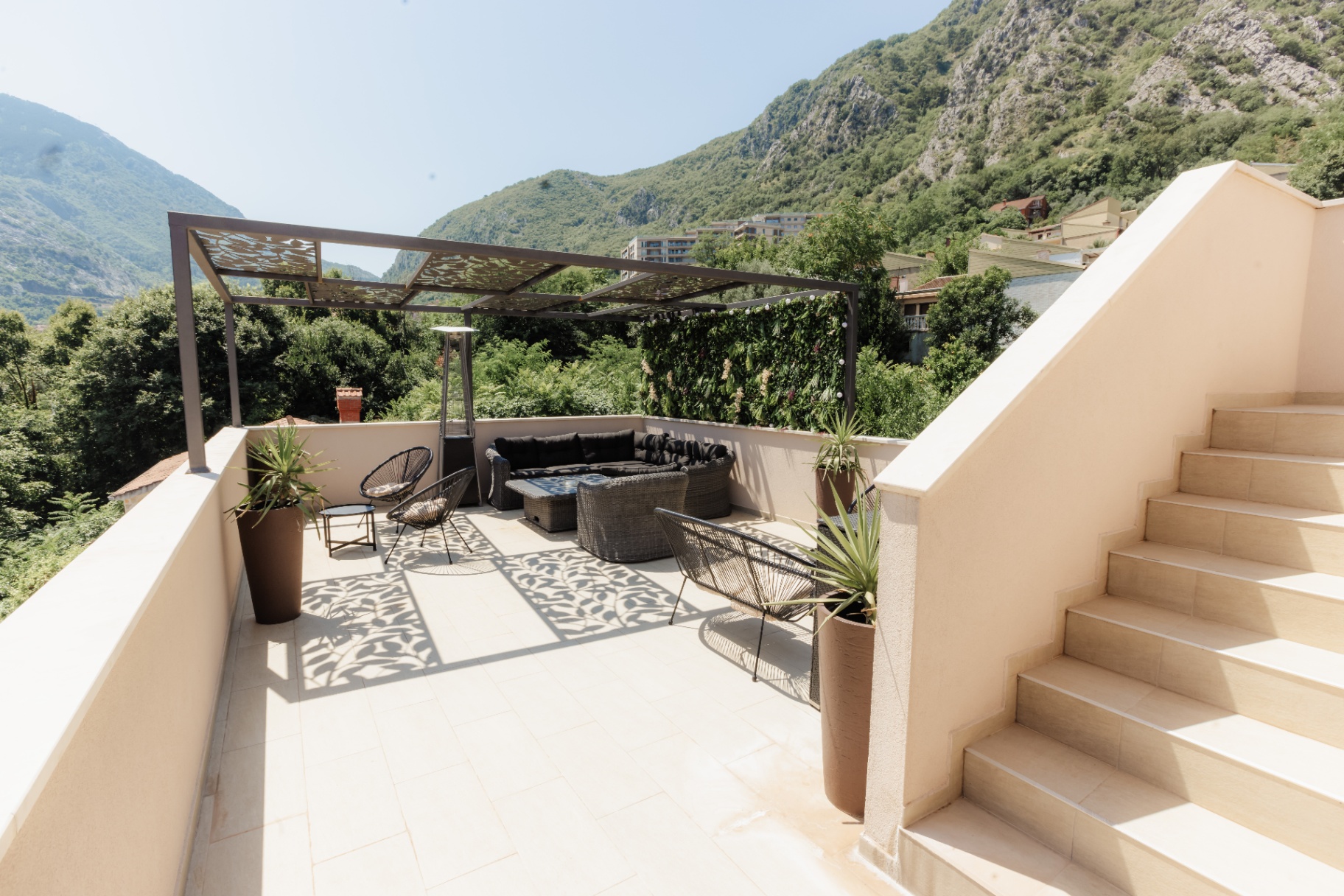 Pergola lounge area on private terrace